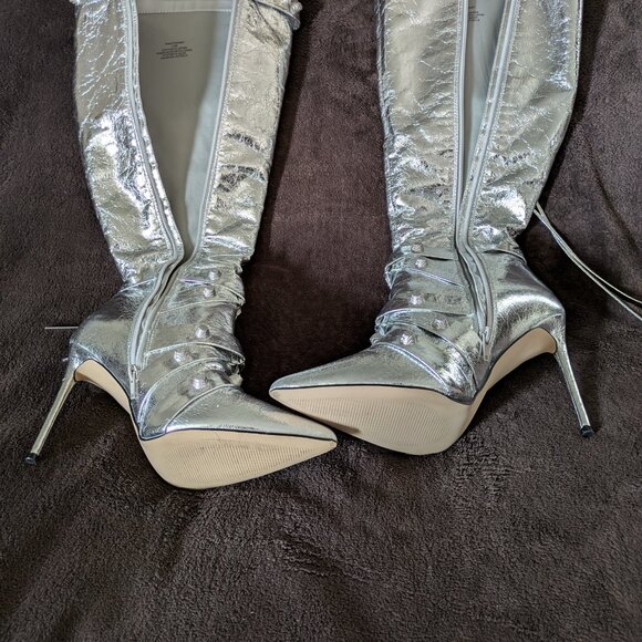 STEVE MADDEN - FINK - TALL BOOTS - SILVER - Picture 4 of 5